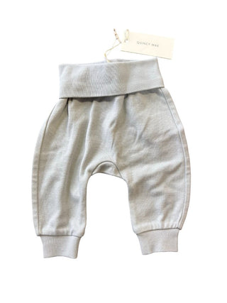 Quincy Mae Pale Blue Foldover Sweatpants, newborn