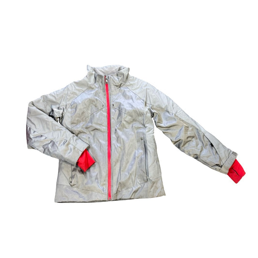 Spyder Silver w/red trim ski jacket, 14 years