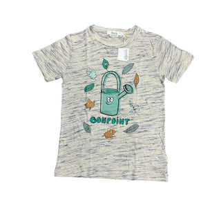 Bonpoint Grey and Blue Striped Fall T-shirt, 8 years