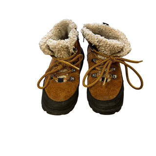 Zara Brown leather hiking boots w/faux shearling lining, Euro 27 little kids