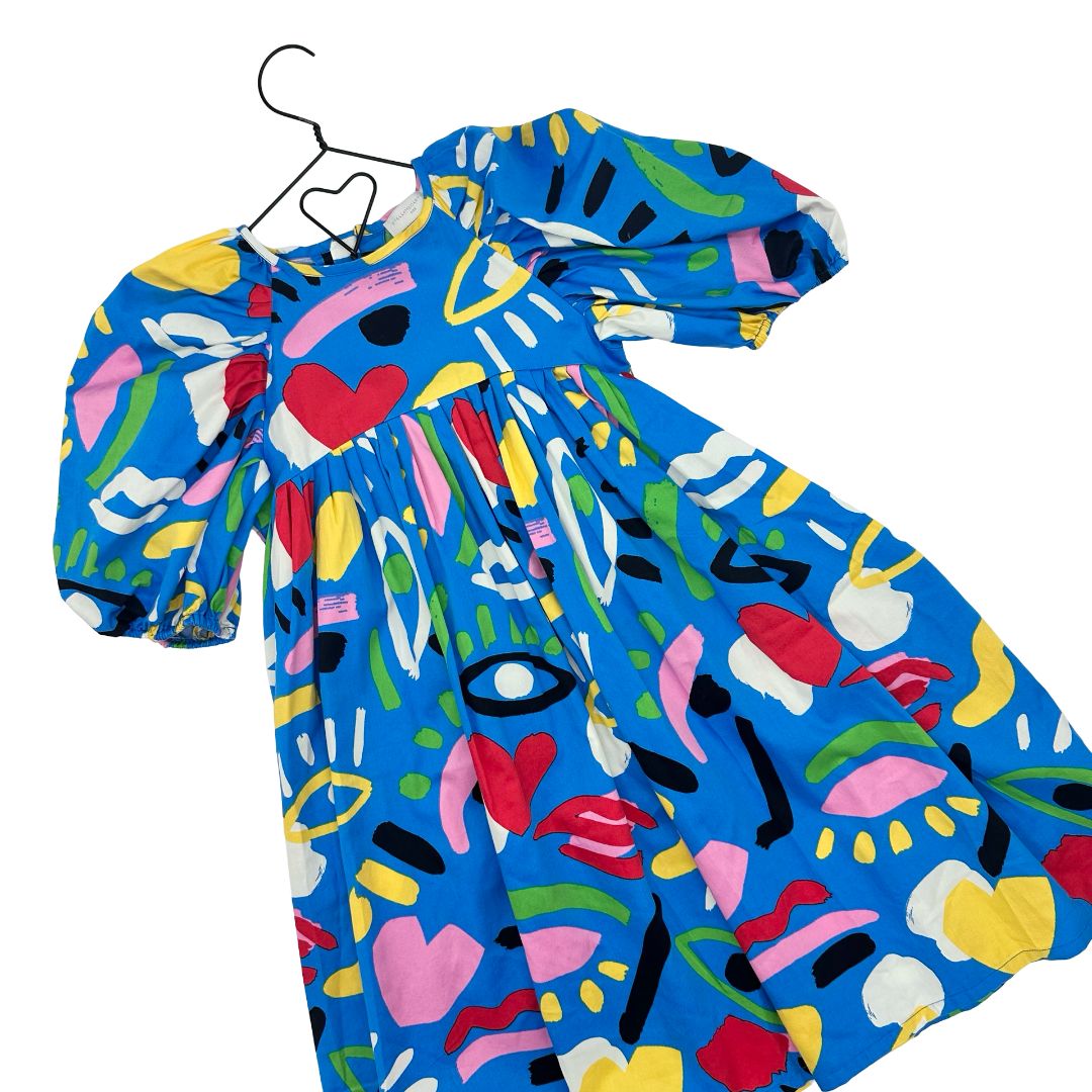 Stella McCartney long blue dress with puff sleeves, 6 years