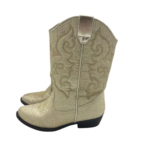 Tucker + Tate Gold Sparkly Cowboy Boots, 11 little kid