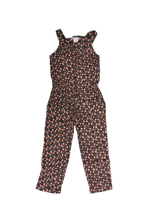 Bonpoint Brown, Black and Pink Patterned Overalls, 6 years
