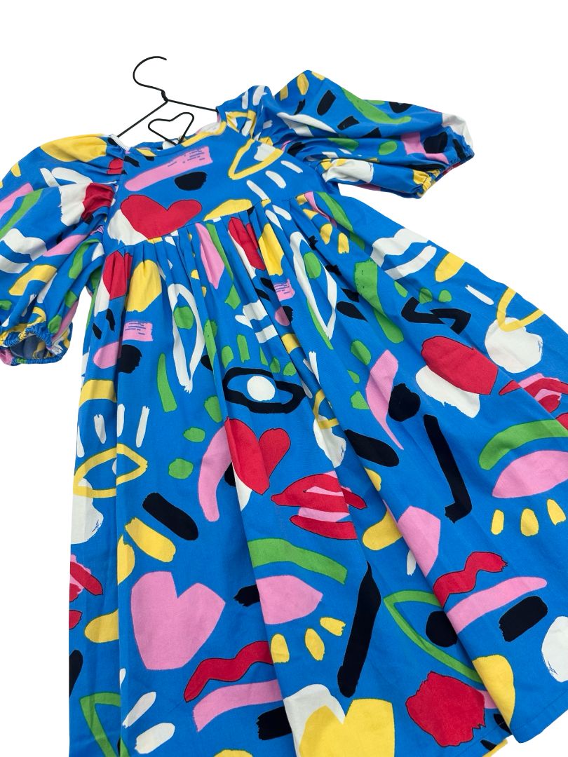 Stella McCartney long blue dress with puff sleeves, 6 years