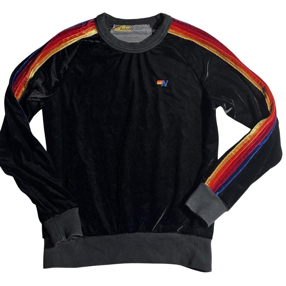 Aviator Nation velour crewneck, womens xs