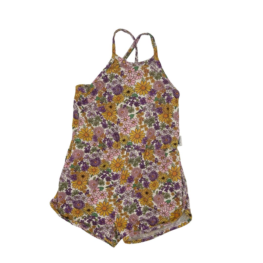 Hundred Pieces floral short romper, 6 years