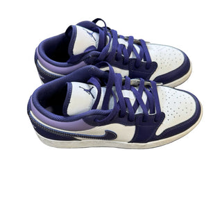 Nike Purple and White Air Jordan 1 Low Sneakers, 6 big kid