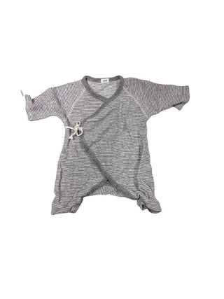 Makie Grey Stripe Kimono Style Sleeper, newborn