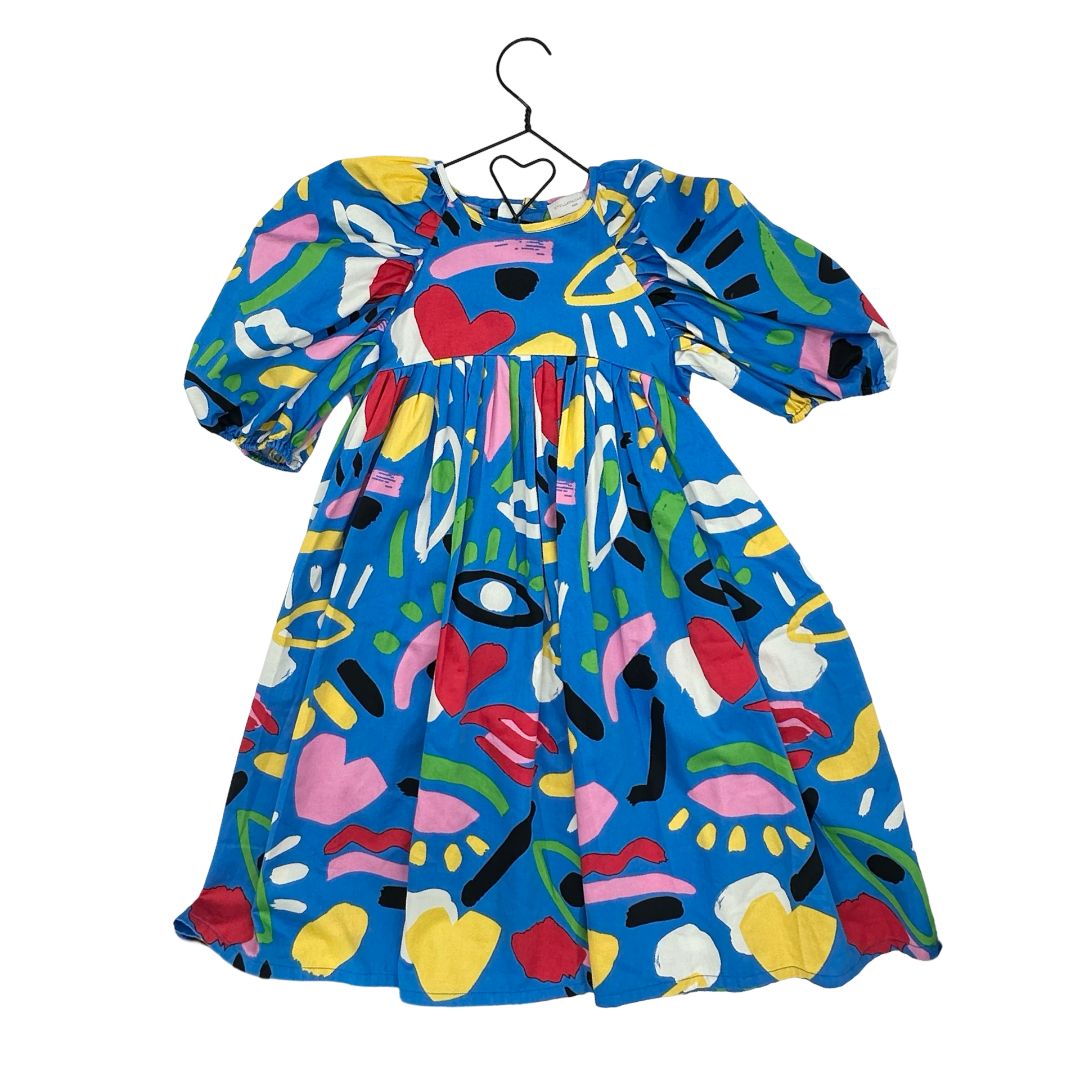 Stella McCartney long blue dress with puff sleeves, 6 years