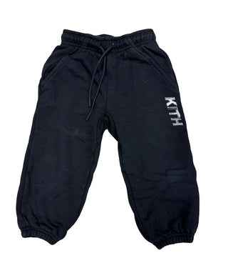 Kith Black sweatpants with silver wording, 4-5 years