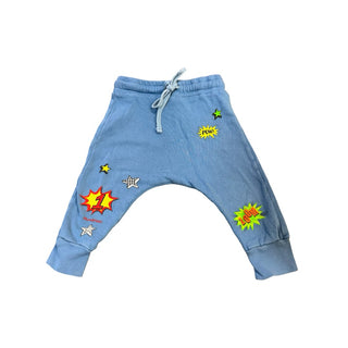 Lauren Moshi Blue super hero sweat pants, 6-12 months