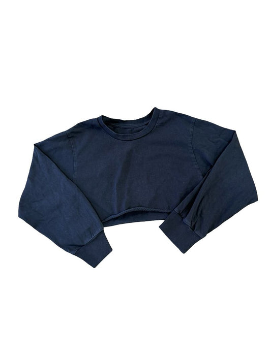 Katie J cropped black long sleeve, 8-10 years small