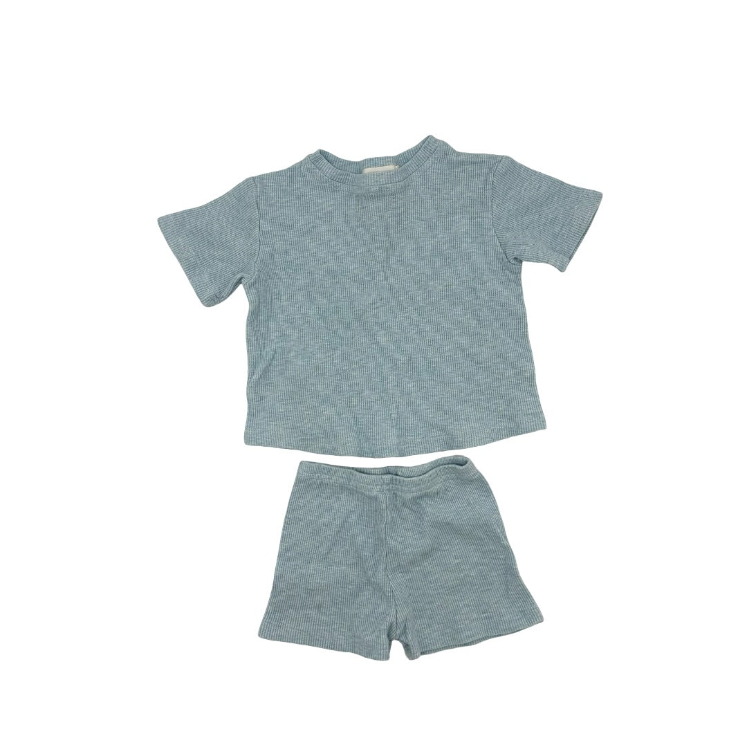 Mikki Rae Light blue waffle set, 2 years