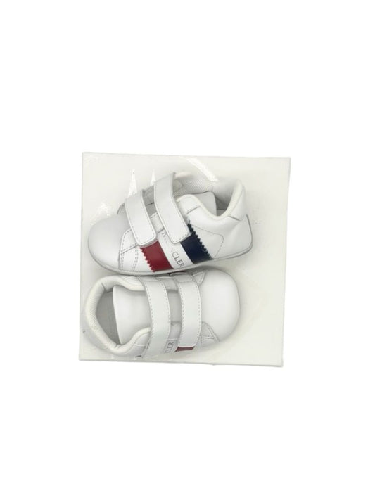 Moncler White with Stripes Crib Shoes, Infant