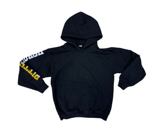 NHL Black Hooded Sweatshirt with Yellow and White Graphics, small