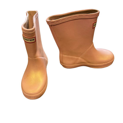 Hunter Light Pink Iridescent Rainboots, 7 little kid