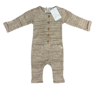 Wilson + Frenchy Oatmeal Beige Waffle Knit With Pockets, 0-3 months