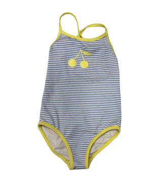 Jeux d'enfants Yellow and Blue Stripe Bathing Suit with Cherry Graphic, 3 years