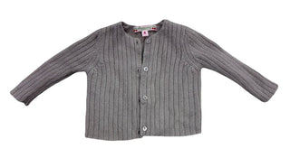 Bonpoint Grey Knit Cashmere Button Up Cardigan , 6 months