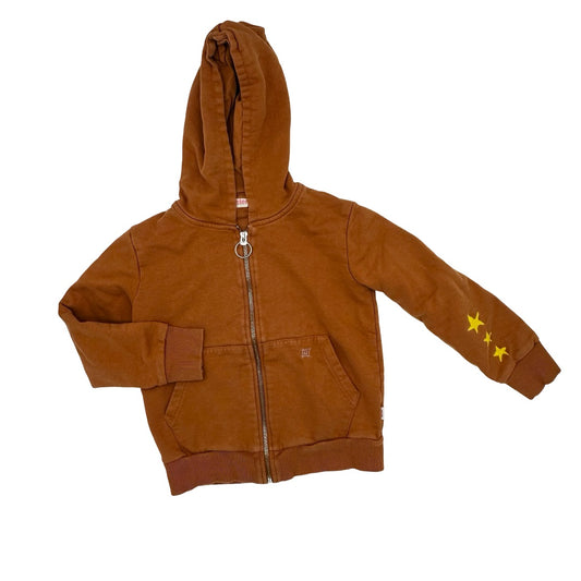 Munster Hooded zip up w rainbow on back, 6 years