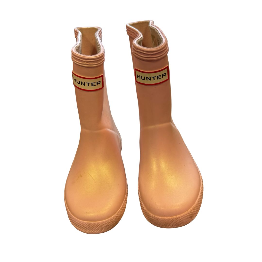 Hunter Light Pink Iridescent Rainboots, 7 little kid