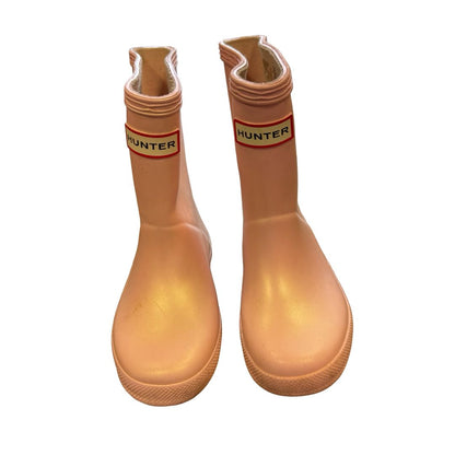 Hunter Light Pink Iridescent Rainboots, 7 little kid