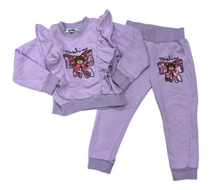 Moschino Purple Set with Bear and Sequin Embroidery, 4 years