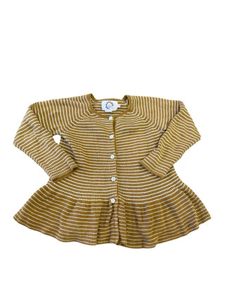 Konges Slojd Brown/white stripped peplum cardigan, 5-6 years