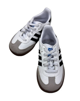 Adidas White, Taupe and Black Samba Sneakers, 7 little kid