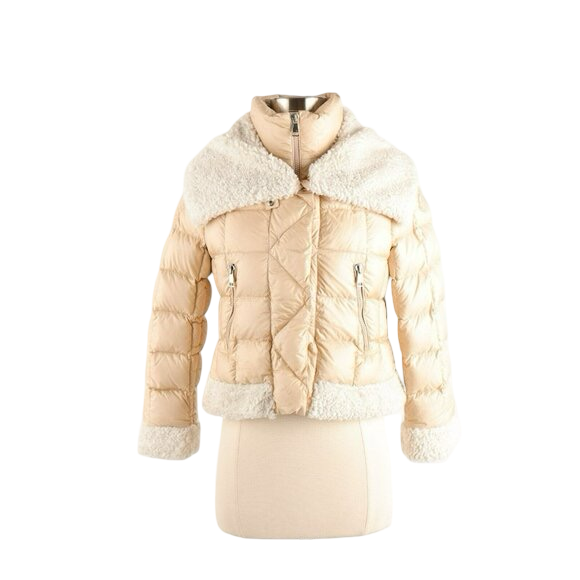 Moncler Girl's Damila Quilted Jacket w/faux fur trim, 8 years