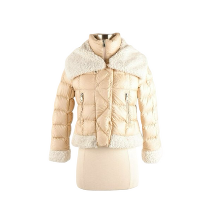 Moncler Girl's Damila Quilted Jacket w/faux fur trim, 8 years