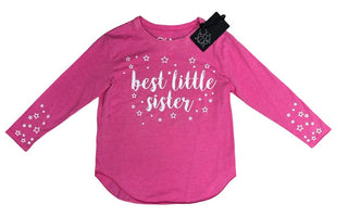 Chaser Pink Longsleeve Tee with Best Little Sister Logo, 6 years