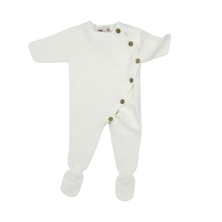 End white knitted one piece, 1 month