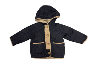 Zara Black Quilted Jacket with Tan Lining and Fleece, 2-3 years