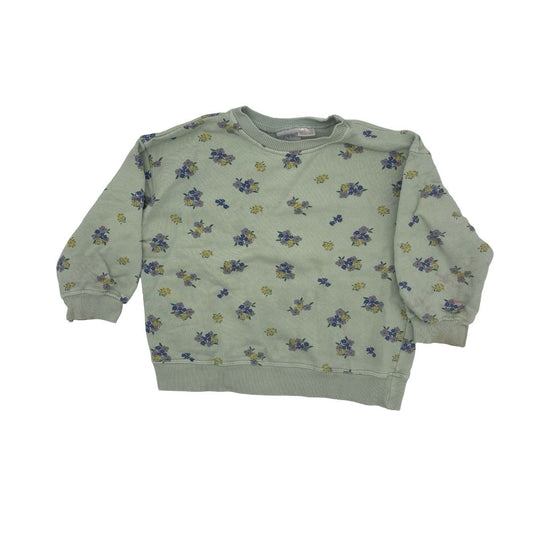 Zara Green Floral Crewneck, 3-4 years