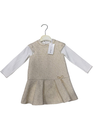 Tartine et Chocolate Gold and cream shimmer dress brand new with tags, 18 months