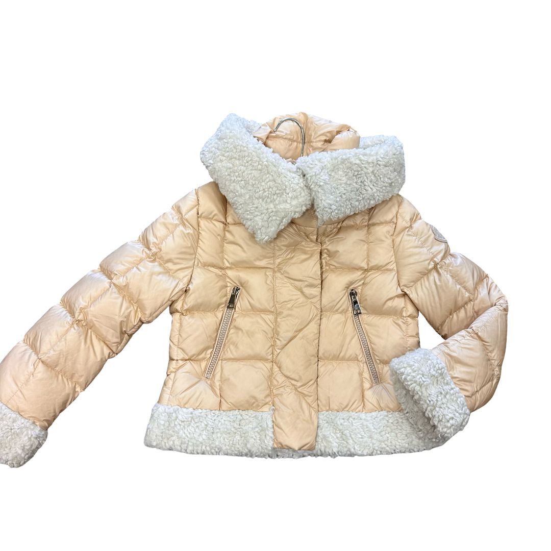 Moncler Girl's Damila Quilted Jacket w/faux fur trim, 8 years