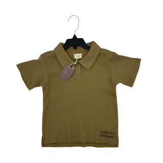 Norsu Organic Waffle polo shirt tiger brown new with tags, 3-4 years