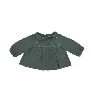 Laranjinha green long sleeve top, 3 months