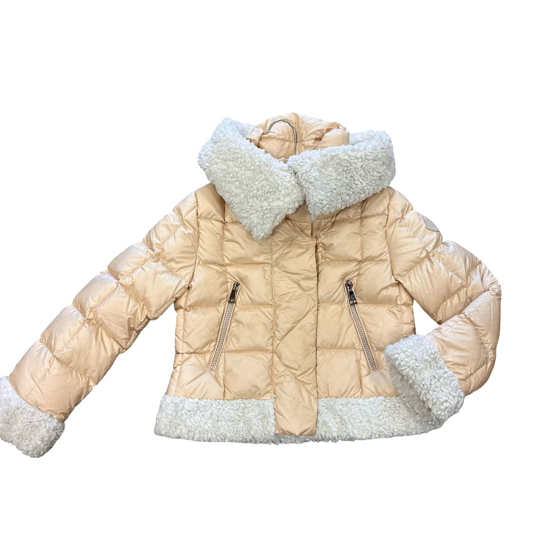 Moncler Girl's Damila Quilted Jacket w/faux fur trim, 8 years