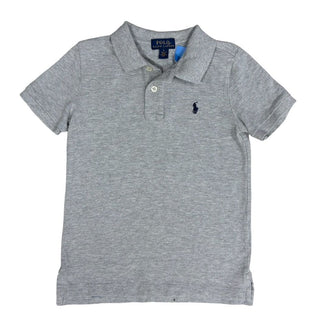 Polo Ralph Lauren Solid Grey Polo Shirt with Navy Logo , 5 years