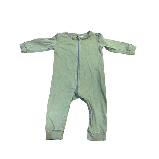 Mini Mioche Olive green play suit/sleeper, 12-18 months