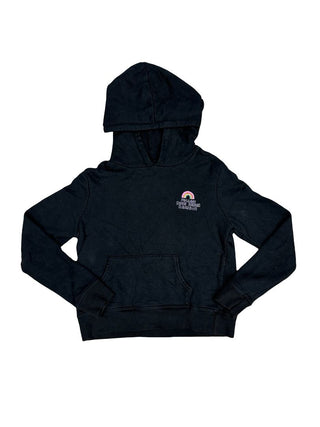 Spiritual Gangster Black Hoodie with Rainbow Graphics, 8 years