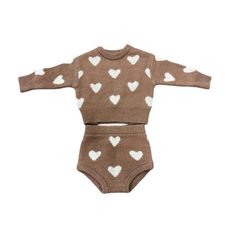 Rylee + Cru Heart sweater and bloomer set, 6-12 months