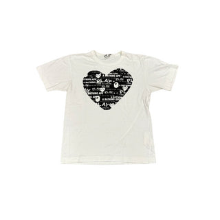 Play Comme des Garçons White T-Shirt with Black Heart Graphic, small