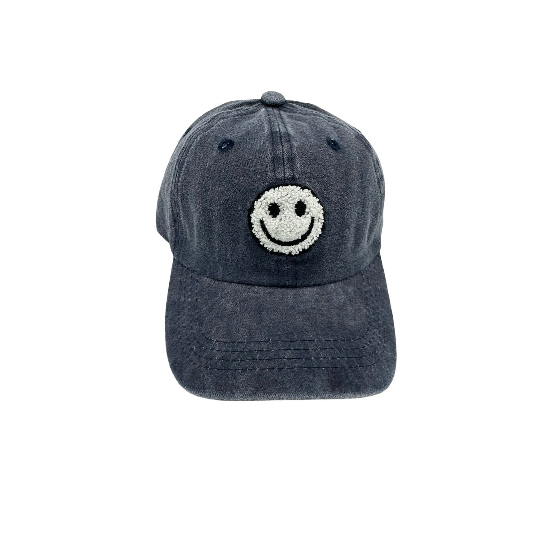 Minissentials Navy with Smile vintage washed baseball cap, one size fits most