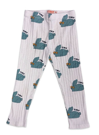 Tiny Cotton Bunny Pattern Ribbed Pants, 6 years