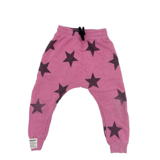 Nununu Pink Sweatpants with Black Stars, 4-5 years