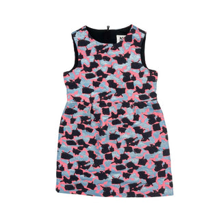 Milly Minis Shiny Pink Black and Blue Tank Top Dress, 6 years