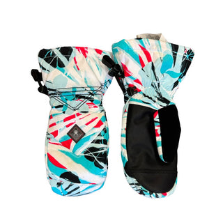 Spyder Ski Jacket and Pant Set with Ski Socks, Gloves, and Base Layer Long Sleeve Shirt in Pink, Teal, and Black Pattern, 10 years